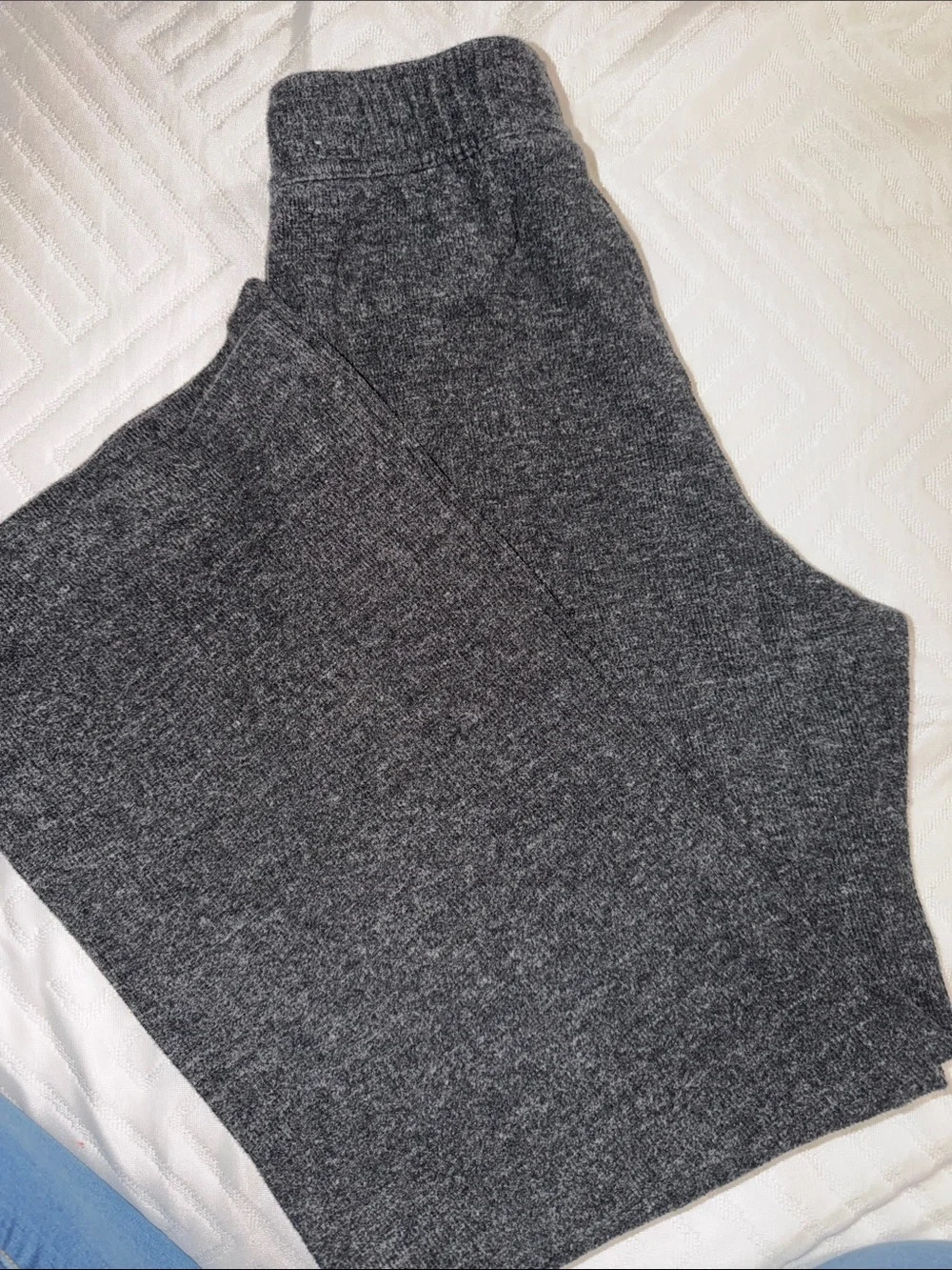 Nike Charcoal Gray Knit Sweatpants with White Swoosh - Picture 2 of 3